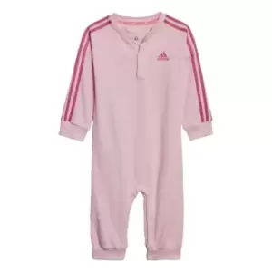 Image of adidas Essentials 3-Stripes French Terry Bodysuit Kids - Clear Pink / Preloved Fuchsia
