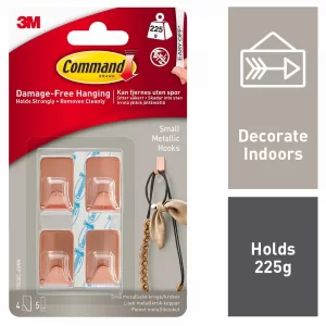Image of Command Copper Self Adhesive Small Hooks 4 Pack