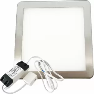 Image of Loops - 1x brushed nickel Ultra-Slim Square Under Cabinet Kitchen Light & Driver Kit - Warm White Diffused led