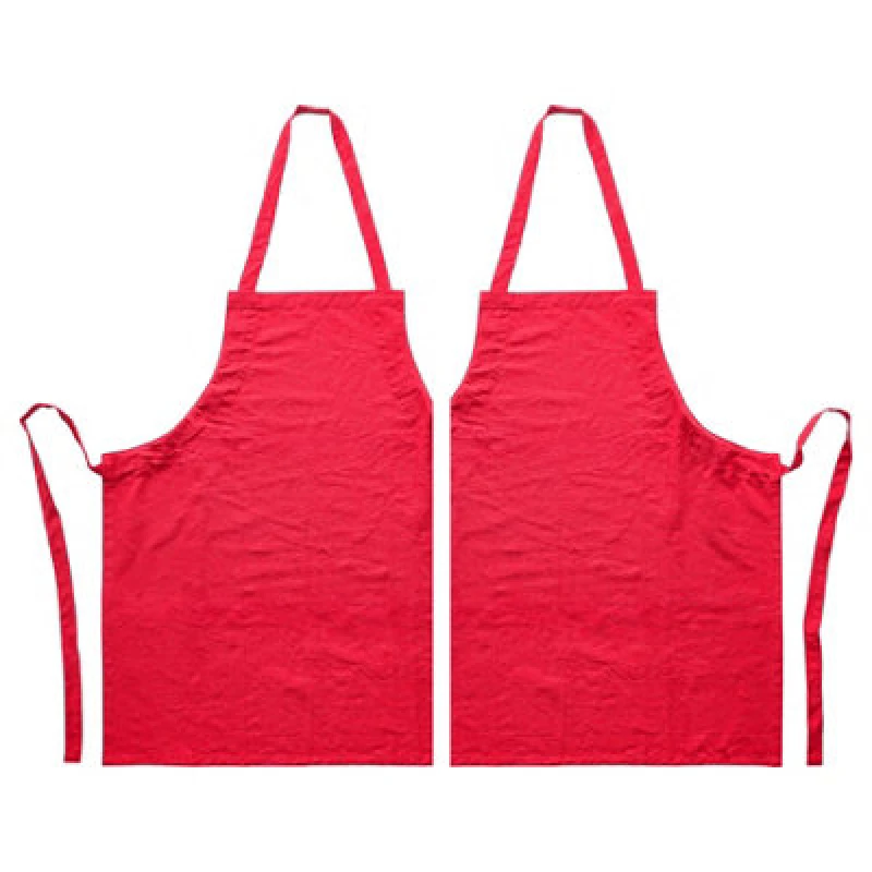 Image of Nicola Spring Cotton Kitchen Bib Aprons - One Size - Red - Pack Of 2