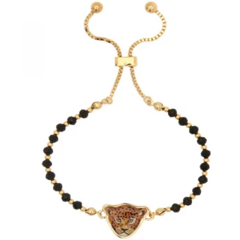 Image of Leopard Head Beads Black & Gold Friendship Bracelet