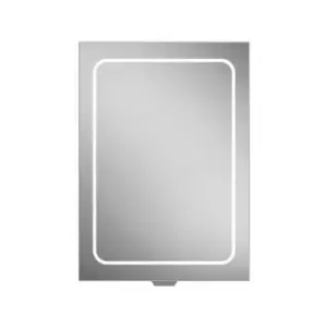 Image of Vapor 50 Aluminium LED Single Door Bathroom Cabinet 700mm H x 500mm W x 124mm D - HIB