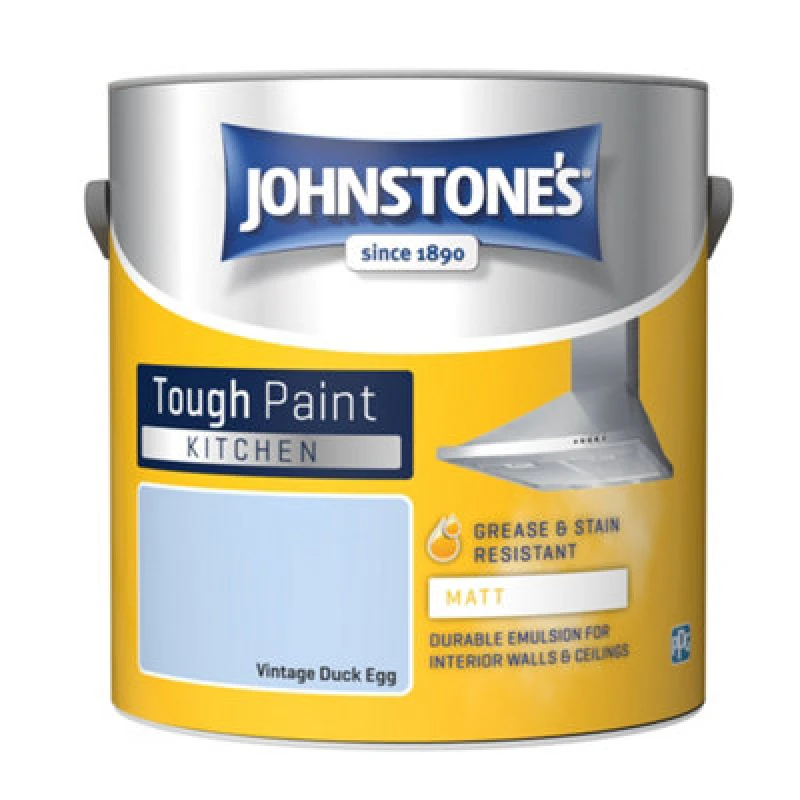 Image of Johnstone's Kitchen Matt Tough Emulsion Paint, 2.5L, Vintage Duck Egg