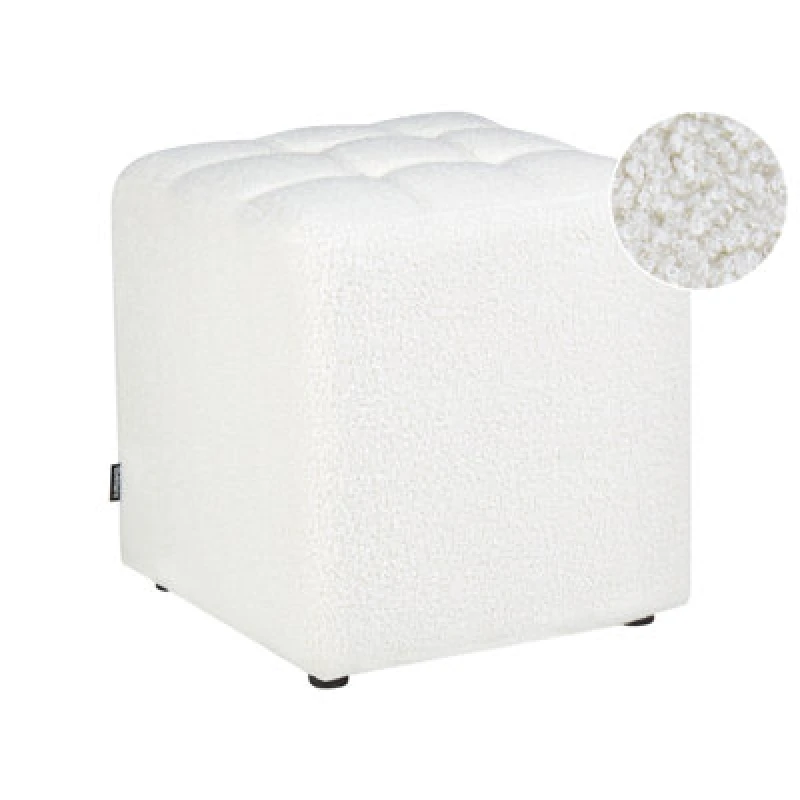 Image of Beliani Pouffe Kansas Boucle White
