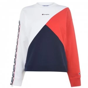 Image of Champion Tape Sweatshirt - WHT/FLS WW001