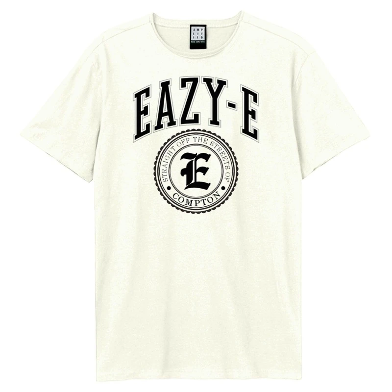 Image of Amplified Amplified Men Compton Crest Eazy-E T-Shirt in White Size: X-Small White XS Male 5063574975452