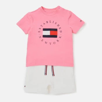 Image of Tommy Hilfiger Baby Established Sweatshorts Set - Pink - 6-9 months