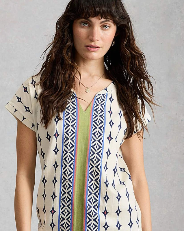 Image of White Stuff White Stuff Nelly Notch White Multi-Coloured - White Stuff - Size: 14 White Multi-Coloured Female 14 ZD52403