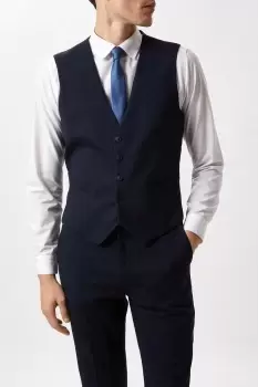 Image of Tailored Fit Navy Essential Waistcoat