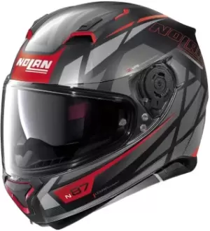 Image of Nolan N87 Originality N-Com Helmet, black-red, Size S, black-red, Size S