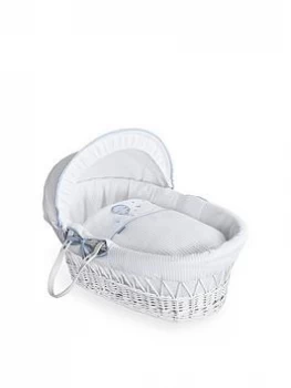 Image of Clair De Lune Over The Moon Blue - White Wicker Basket, Blue