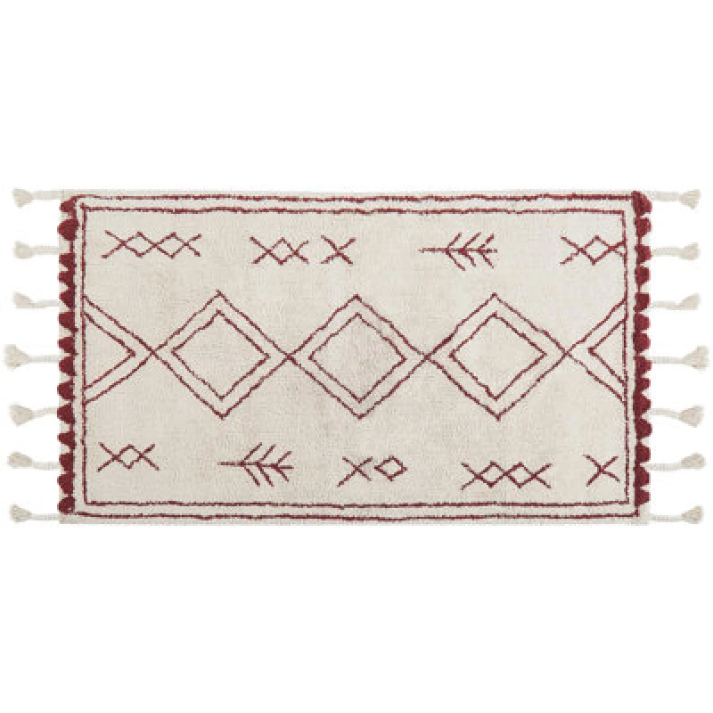 Image of Beliani Rug Kenitra Off-White 80 X 150 Cm Cotton