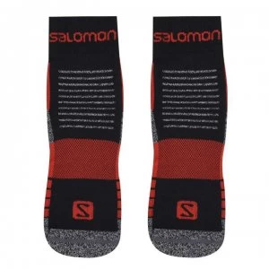 Image of Salomon Merino Low 2 Pack Walking Socks Mens - Black/Red