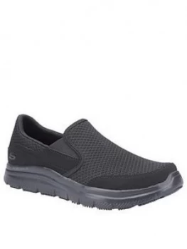 Image of Skechers Workwear Flex Advantage Trainers - Black, Size 8, Men