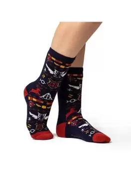 Image of Heat Holders Harry Potter Novelty Socks, Navy, Women