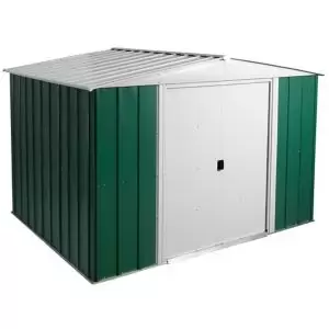 Image of Arrow Greenvale 10X8 Apex Green & White Metal Shed With Floor - Assembly Service Included