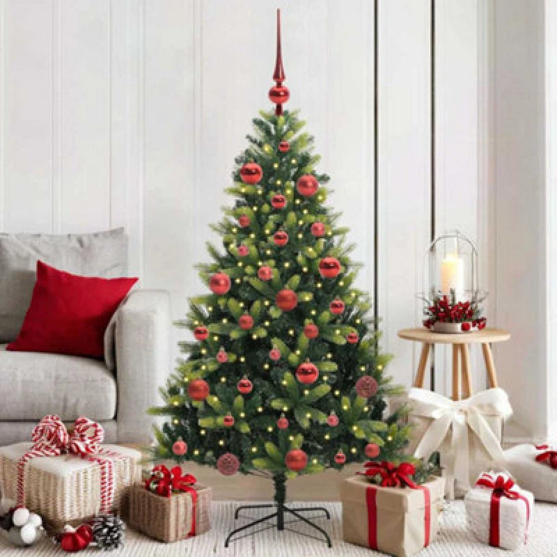 Image of Vidaxl Artificial Hinged Christmas Tree 150 Leds Green 150 Cm