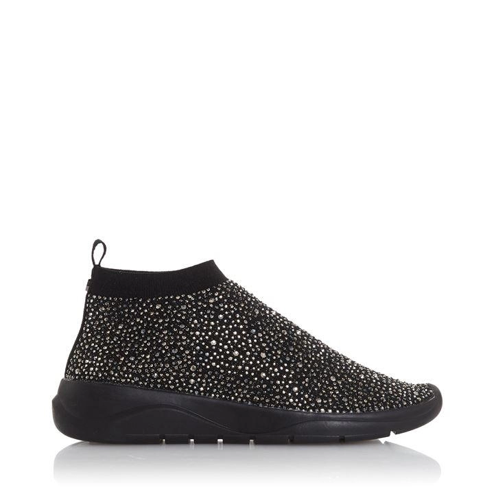 Image of Dune Black Synthetic 'Emerald Black' Casual Trainers - 3