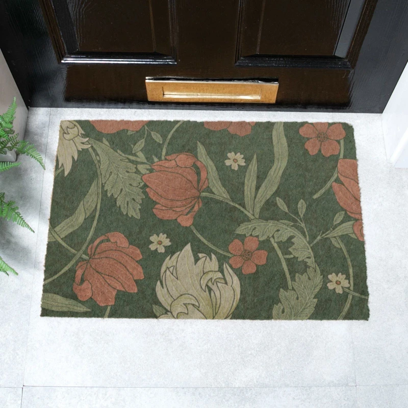 Image of Artsy Mats William Morris Blue Doormat (60 x 40cm) in Brown Size: 40cm x 60cm Brown Unisex 40cm x 60 cm