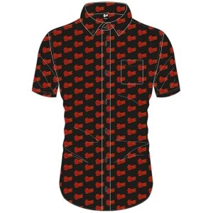 Image of David Bowie - Logo Pattern Unisex Medium T-Shirt - Black