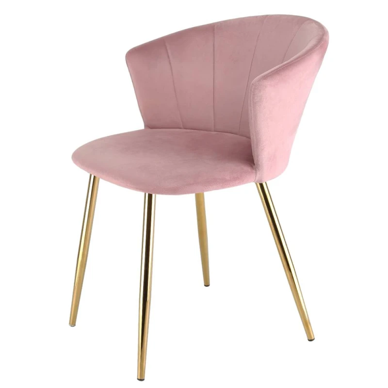 Image of RayGar Dunel Ella Accent Dining Chair In Velvet - Pink RG1480