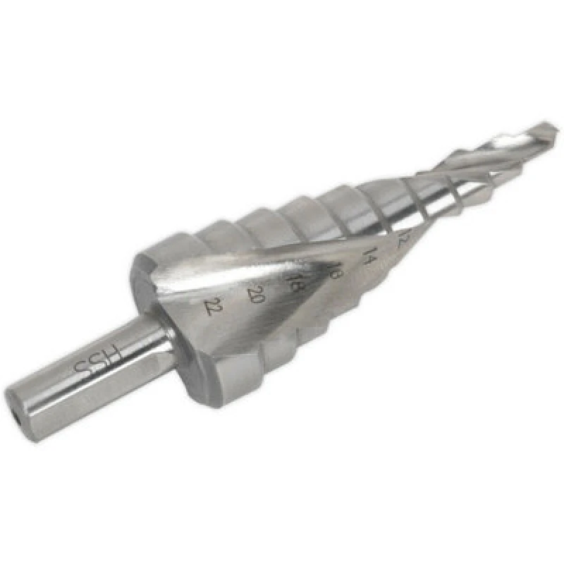 Image of Loops HSS 4341 Spiral Flute Step Drill Bit - 4mm to 22mm Holes - Precision Drilling Multi