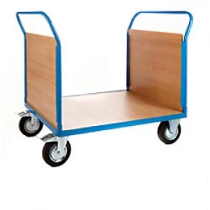 Image of GPC Platform Truck with 2 Veneer Ends Blue Capacity: 500L 4 Castors 700mm x 1050mm x 1000mm