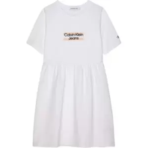 Image of Calvin Klein Jeans Hero Logo Ss T-Shirt Dress - White