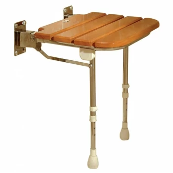 Image of AKW - Fold Up Wooden Slatted Seat with Support Legs