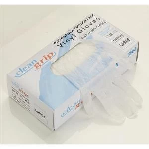 Image of Disposable Gloves Vinyl Powder Free Small Clear 1 x Pack of 100 Gloves