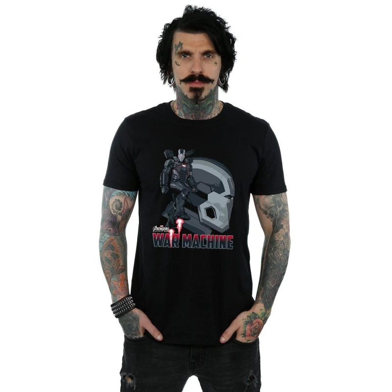 Image of Marvel Marvel Men Avengers Infinity War War Machine Character T-Shirt in Black Size: Small Black S Male 5057736877012
