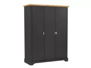 Image of Seconique Toledo Grey and Oak 3 Door Triple Wardrobe