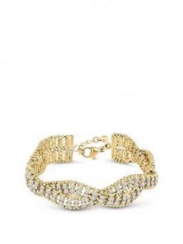Image of Mood Gold Plated Crystal Plait Bracelet