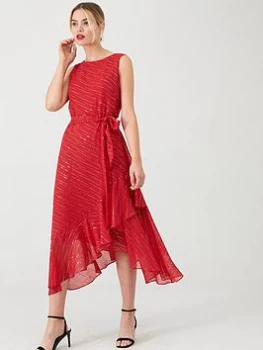 Image of Wallis Twinkle Fit and Flare Midi Dress - Berry, Size 12, Women