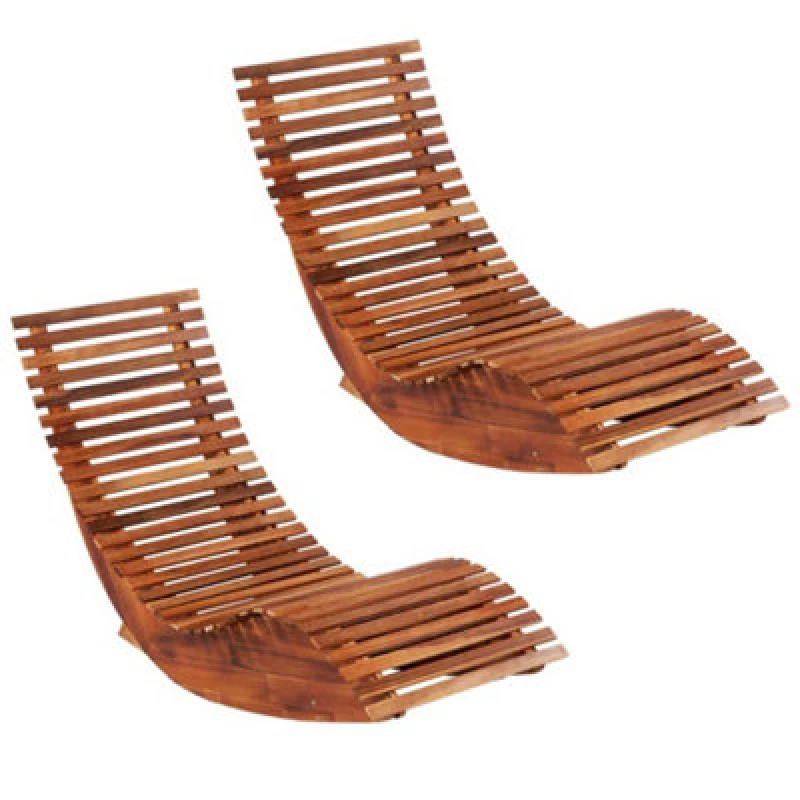 Image of VIDAXL Rocking Sun Loungers 2 pcs Acacia Wood Vidaxl 277093