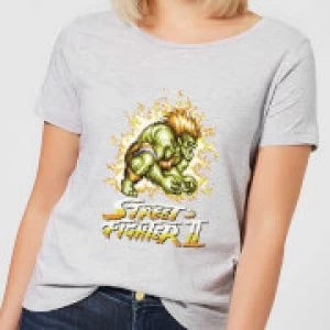 Image of Street Fighter Blanka 16-bit Womens T-Shirt - Grey - M