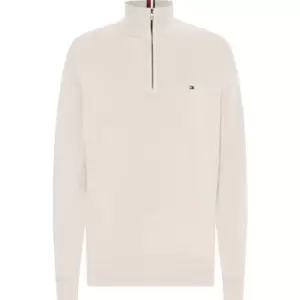 Image of Tommy Hilfiger Pima Org Ctn Cashmere Zip Mock - White
