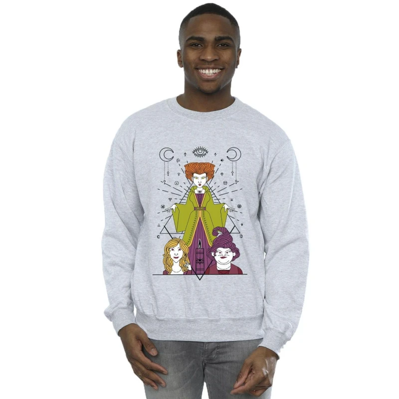Image of Disney Men Hocus Pocus Candle Sweatshirt in Grey Size: Small Grey S Male 5063283803824