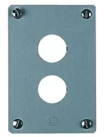 Image of Eaton Brushed Aluminium M22 Push Button Enclosure - 2 Hole 22mm Diameter