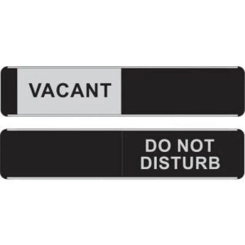 Image of Stewart Superior Seco Sliding Sign VACANT/DO NOT DISTURB Door Sign Self Adhesive 255 x 52mm - OF164 OF164