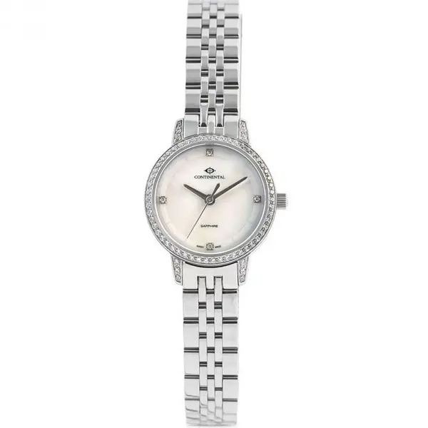 Image of Continental Ladies Continental Crystaline Watch - Silver and Mother of Pearl One Size