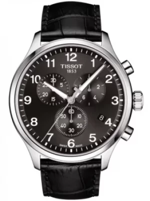 Image of Tissot Mens T-Sport Chrono XL Classic Black Leather Strap Watch...