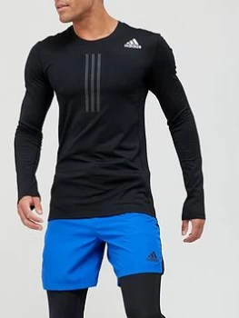 Image of adidas Techfit Long Sleeve Baselayer - Black, Size S, Men