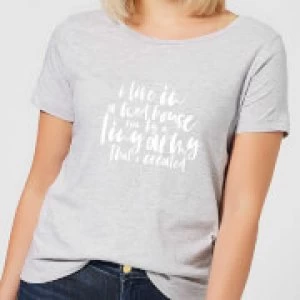 Image of I Live In A Mad House Womens T-Shirt - Grey - 3XL
