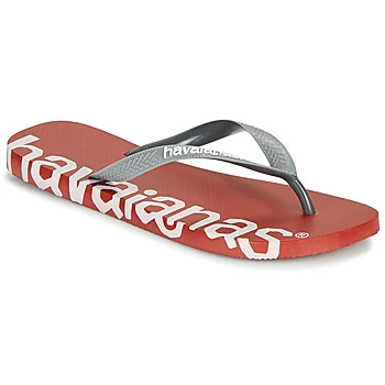 Image of Havaianas TOP LOGOMANIA HIGHTECH womens Flip flops / Sandals (Shoes) in Red / 3,4 / 5,39 / 40,7.5