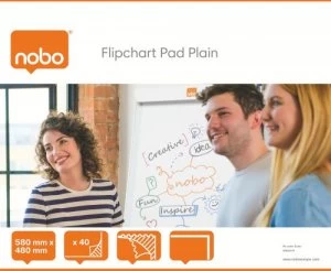 Image of Nobo Desktop Flip-over Pad 40 Sheets B1 Plain PK5