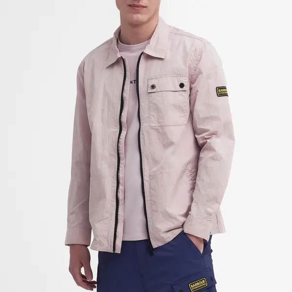 Image of Barbour International Inlet Shell Overshirt - M Pink Shirts male MOS0327PI56 M