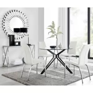 Image of Furniture Box Cascina Dining Table and 4 White Isco Chairs