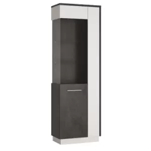 Image of Solan 1 Door Left Hand Display Cabinet - Grey & White
