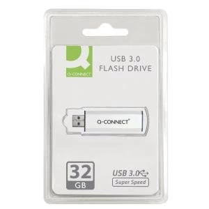 Image of Q-Connect SilverBlack USB 3.0 Slider 32GB Flash Drive 43202005 KF16370